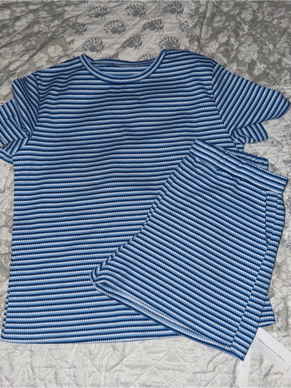 Women’s Blue & White Striped Knit Top